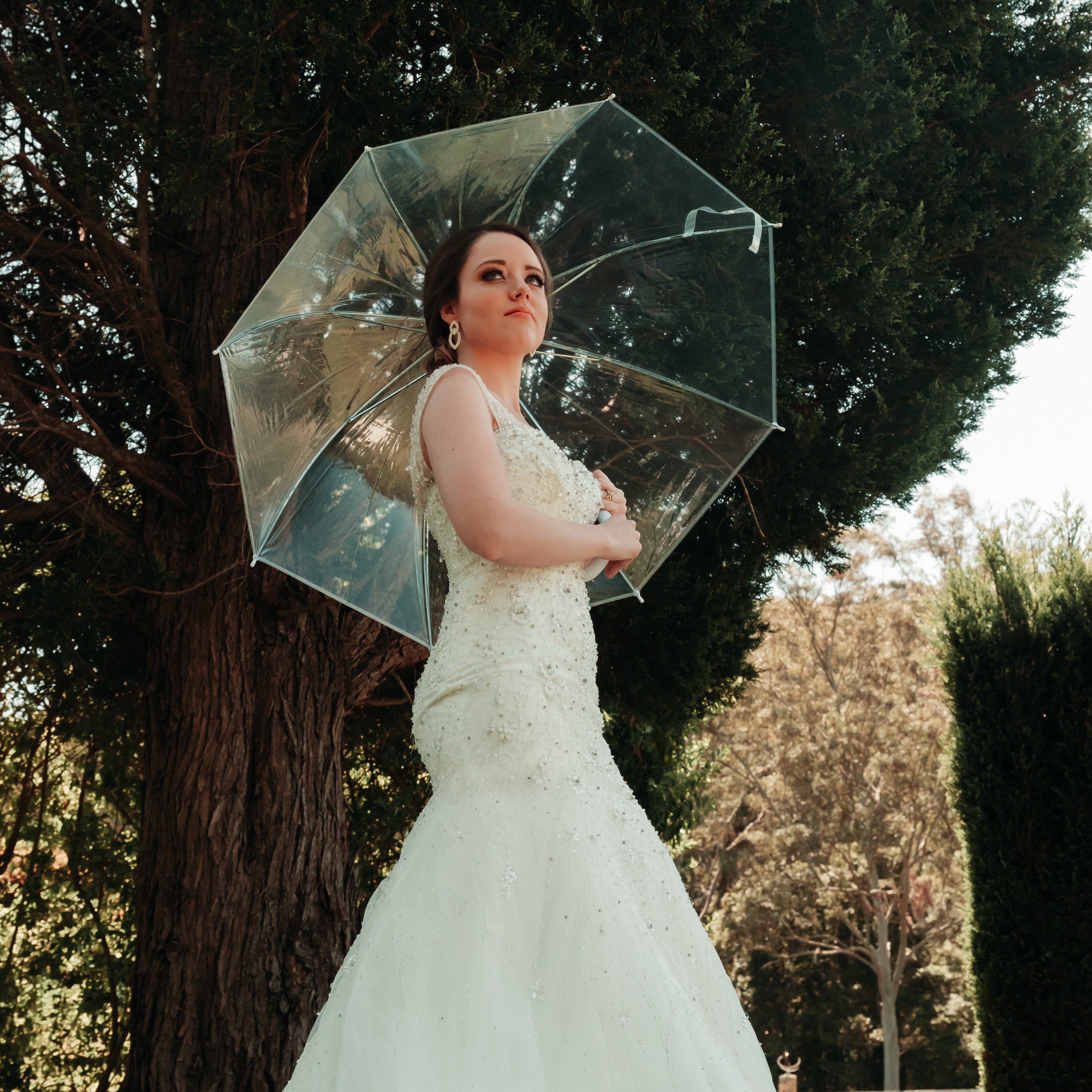 Clear bridal best sale umbrella